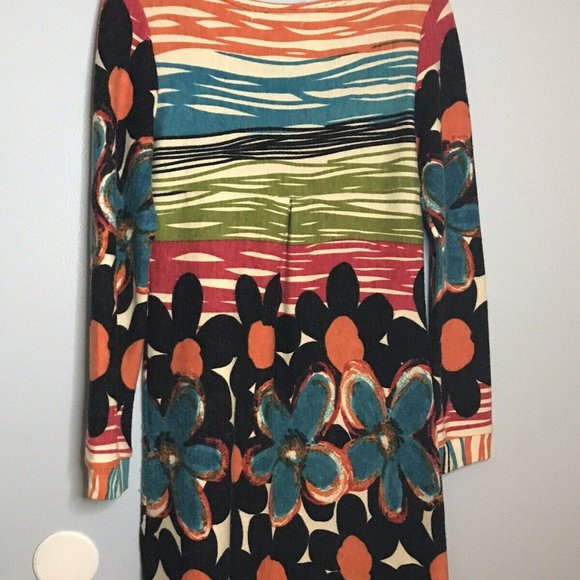 SOLITAIRE Floral Fleece Boho Hippy Tunic Dress - Picture 4 of 8